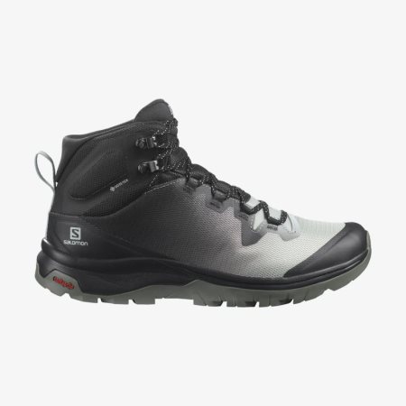 Salomon VAYA MID GORE-TEX Womens Hiking Boots Black/Grey UK OLQP